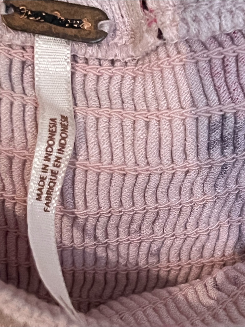 Free People Off-the-Shoulder Ribbed Knit Shirt  in Light Pink